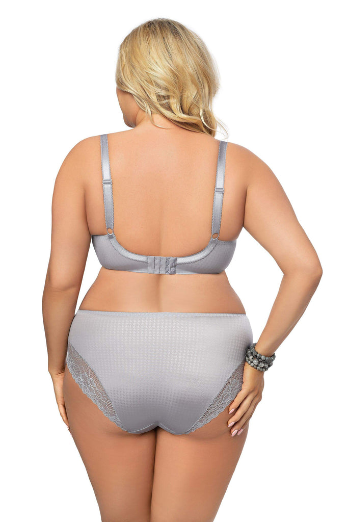 Edelweiss Grey Lace Full Cup Bra - Gorsenia K463