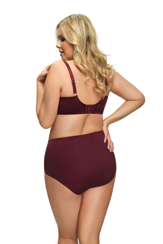 Queen Deep Red Lace Underwired Full Cup Bra - Gorsenia K516