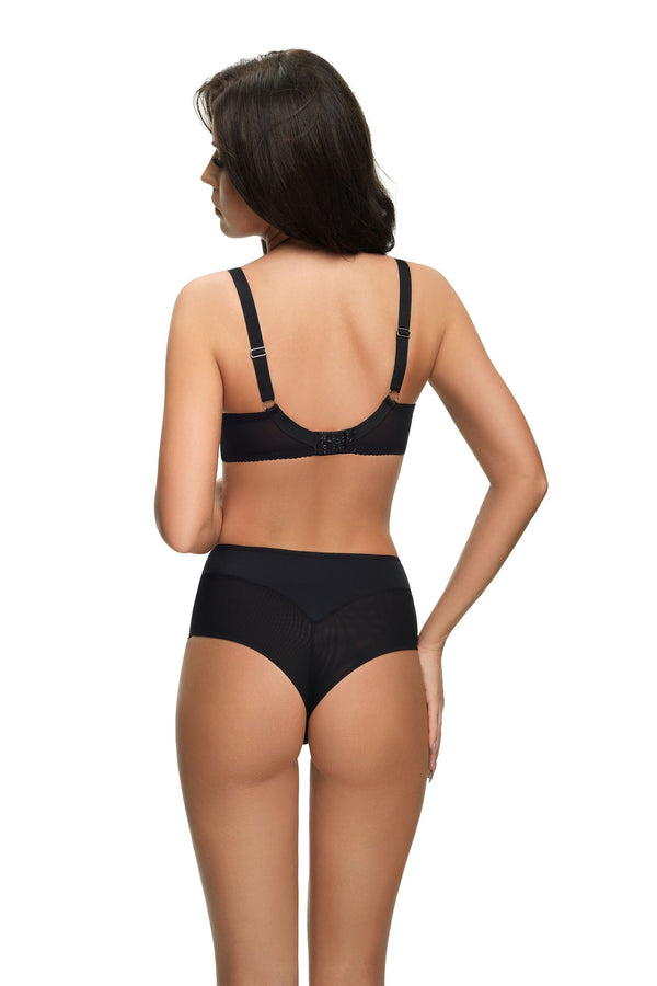 Magnetic Black and Silver Lace Padded Bra - Gorsenia K526