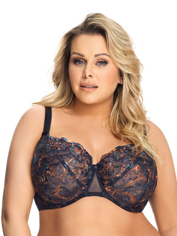 Colorado Women's Navy Blue Non-Padded Underwired Full Cup Bra - Gorsenia K594